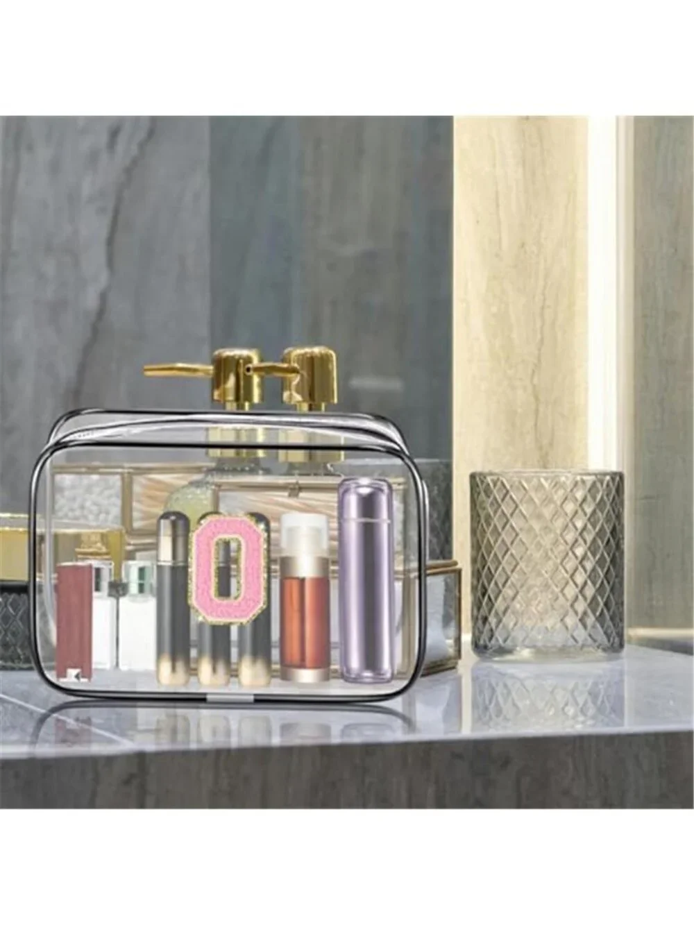 Clear TSA Approved Toiletry Bag Travel Makeup Cosmetic Organizer Zip Pouch PVC